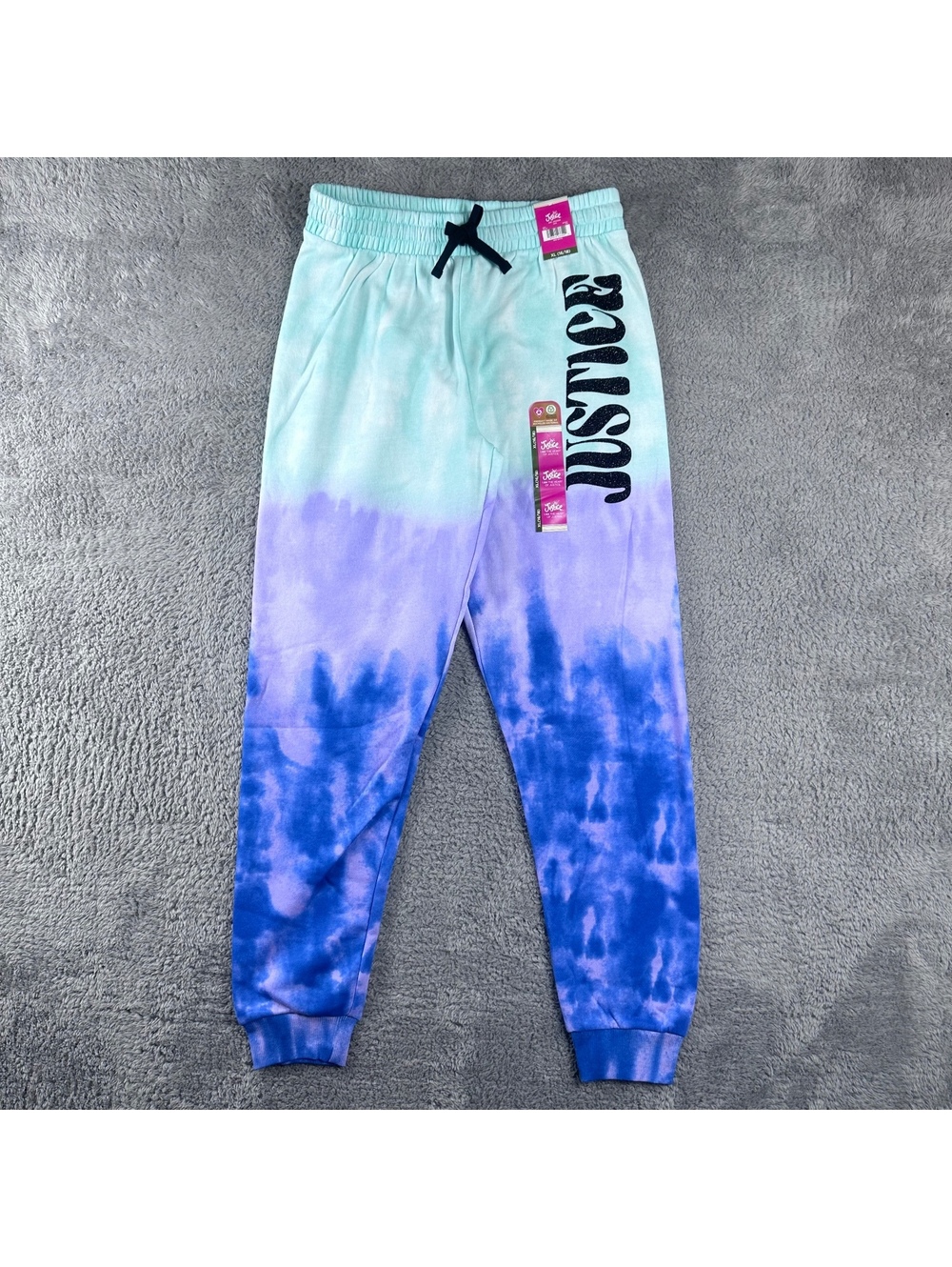 Justice Girls XL Tie-Dye Jogger Sweatpants with Drawstring Waist